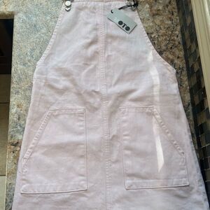 Light Pink Overall Dress with Pockets